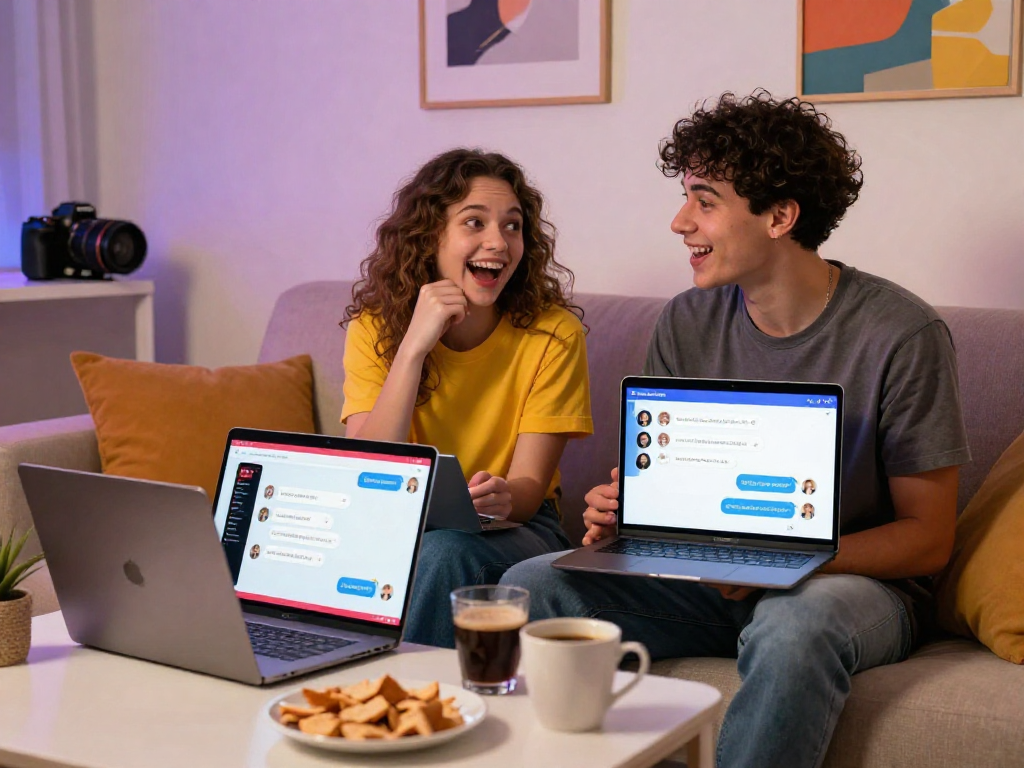 Exploring dirty chat ai through engaging digital communication with friends in a lively setting.