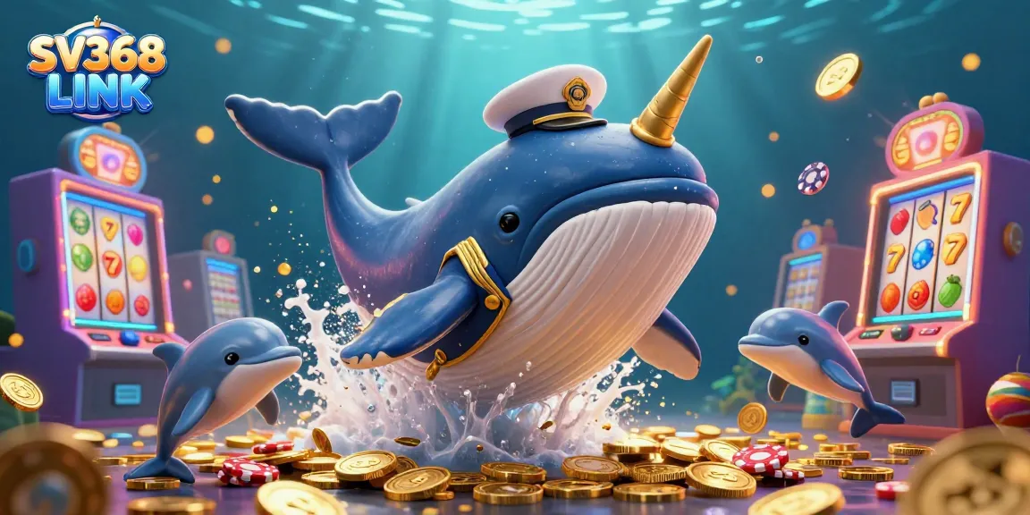 Experience gaming excitement with SV368 LINK, showcasing a whimsical underwater scene with whales and poker chips.
